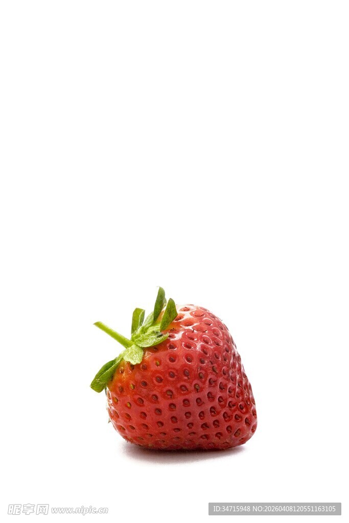 一颗鲜红饱满的草莓
