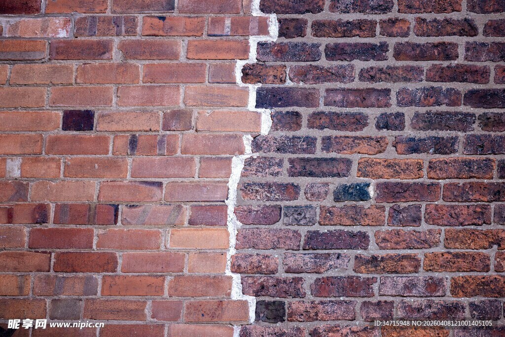 砖墙裂缝特写