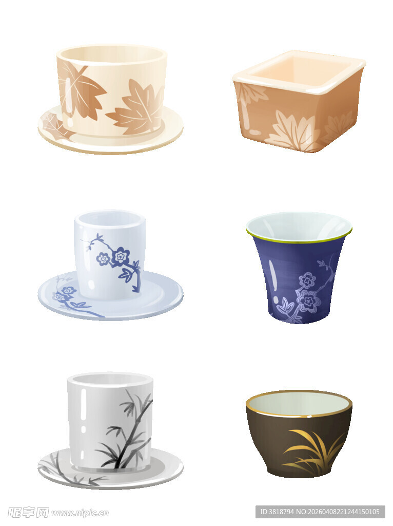 多样精美陶瓷杯碟组合