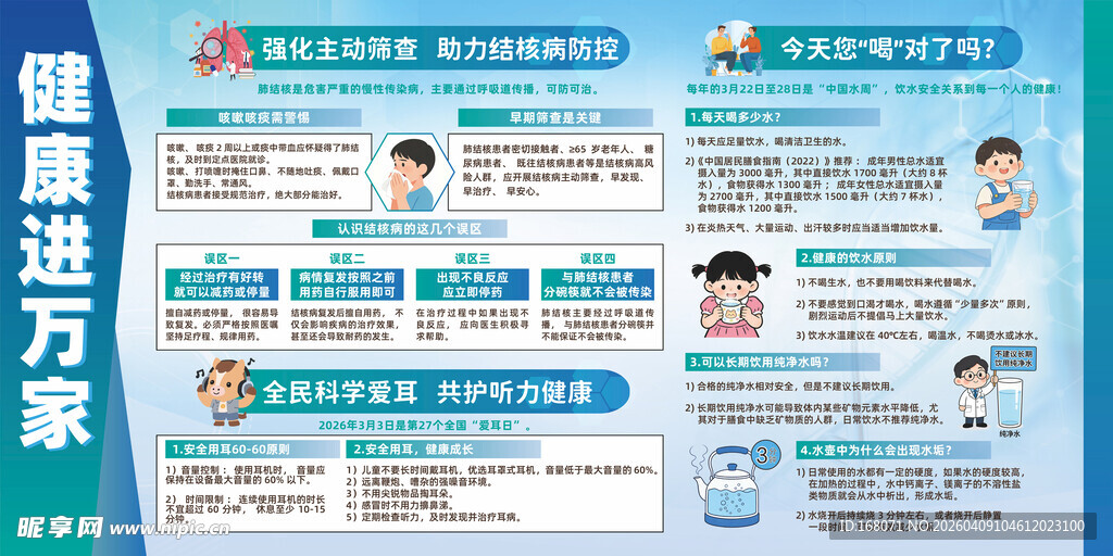 健康知识进万家宣传海报