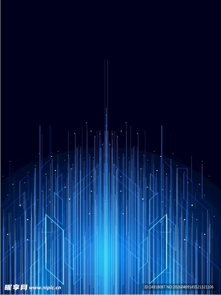 蓝色科技感线条背景图