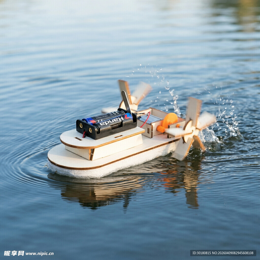 水上遥控快艇在水面疾驰