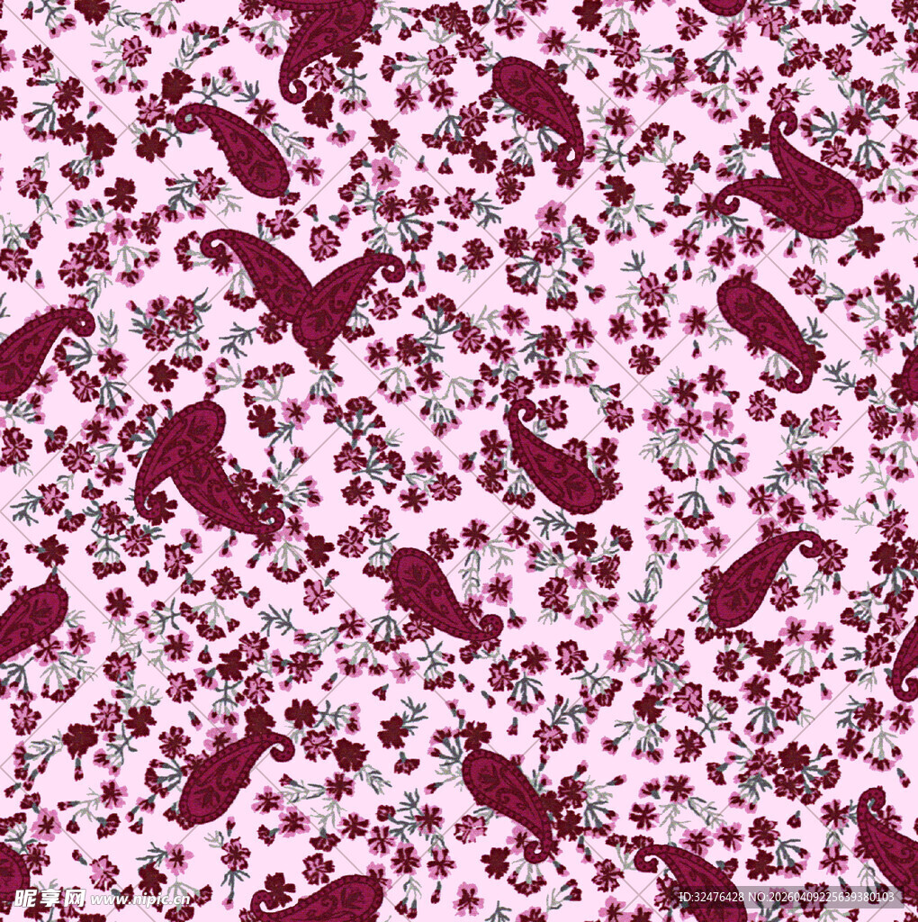 粉色底动物花卉图案纹理