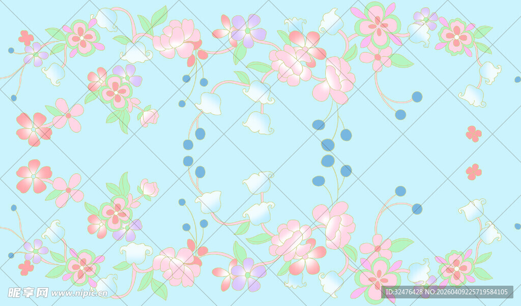 清新花卉图案背景