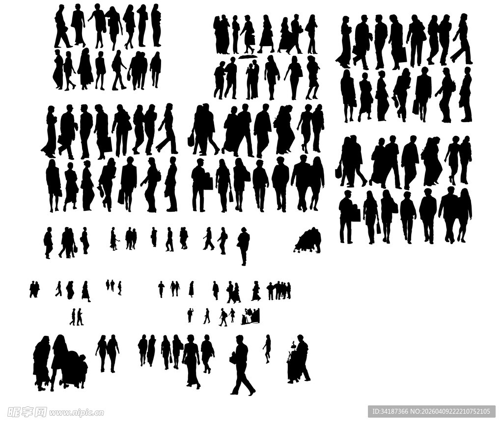 人群剪影集合