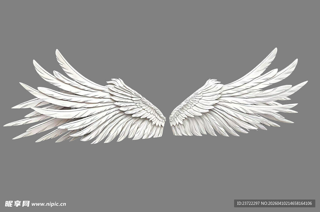 白色羽翼图案设计素材