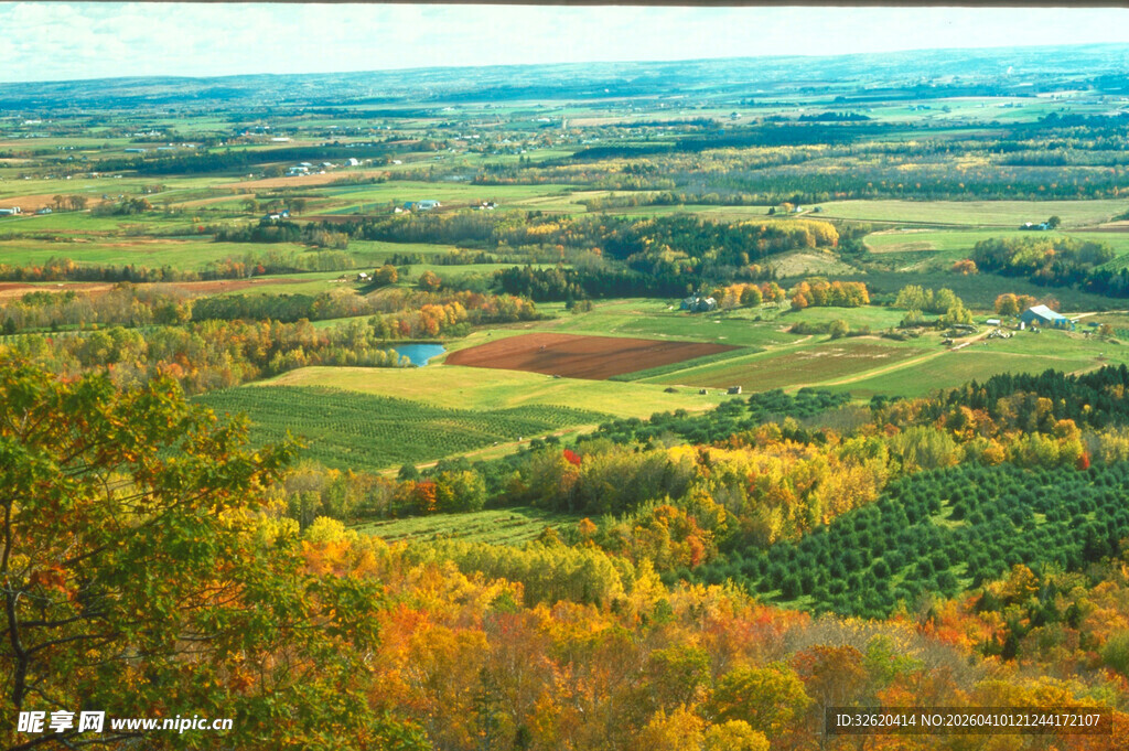秋日山林田野壮丽风光
