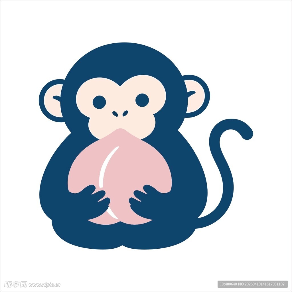 抱桃小猴卡通形象