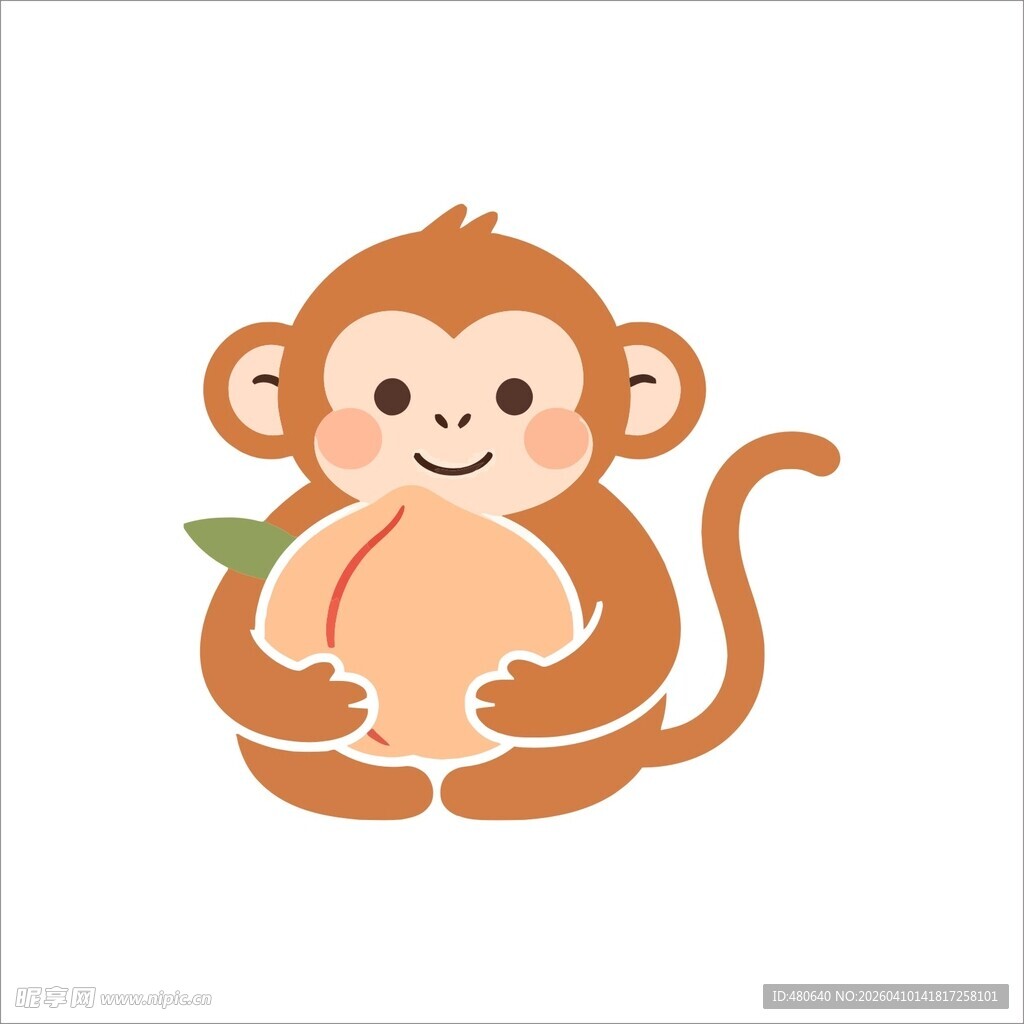 抱桃小猴卡通形象