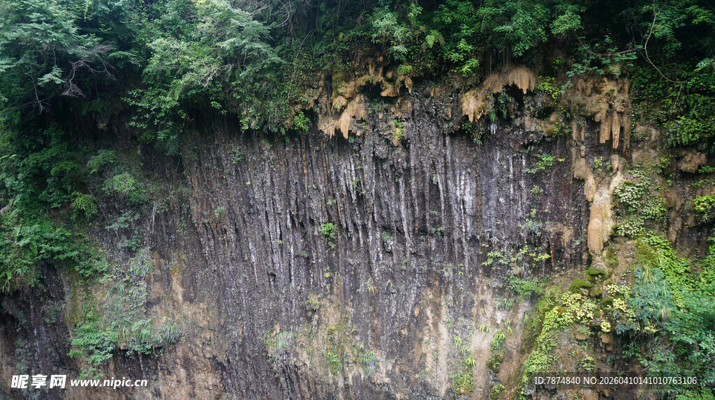 恩施长满绿植的古老石墙