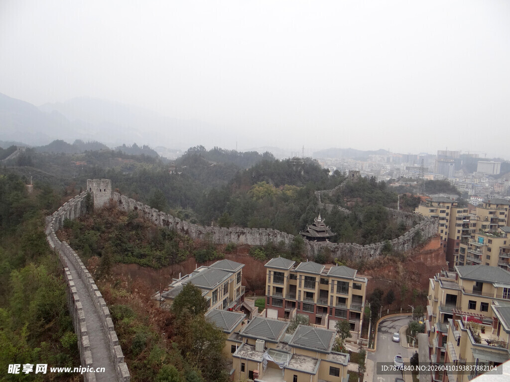 恩施山城景观俯瞰图