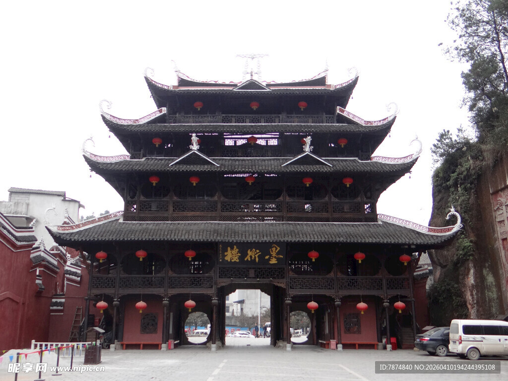 恩施中式古建筑大门景观