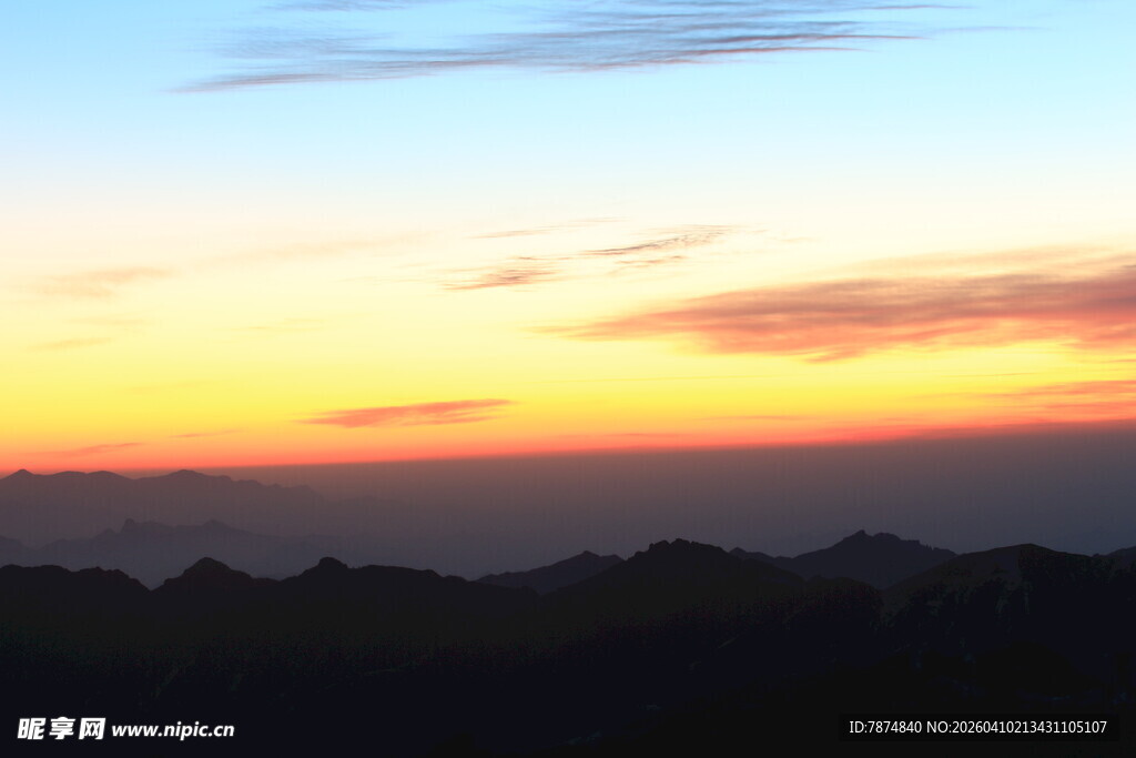 黄昏时分的绚烂天际