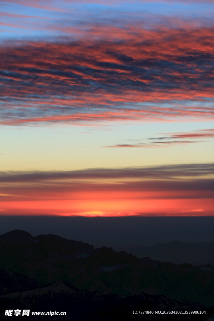 壮丽绚烂的天空日落景观