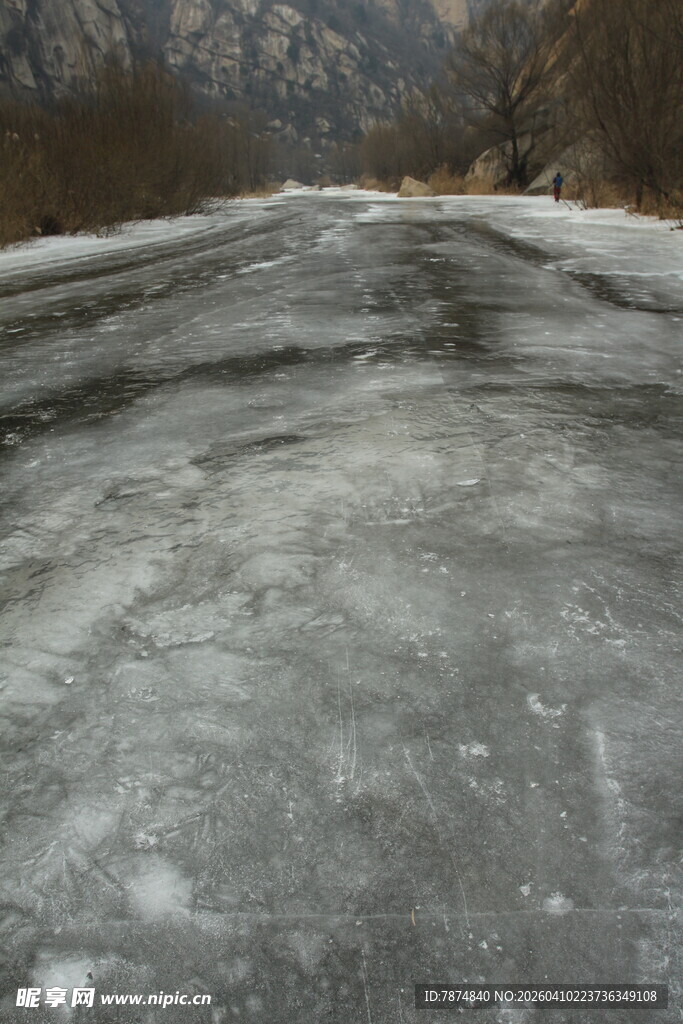 冰封道路 冬日景象