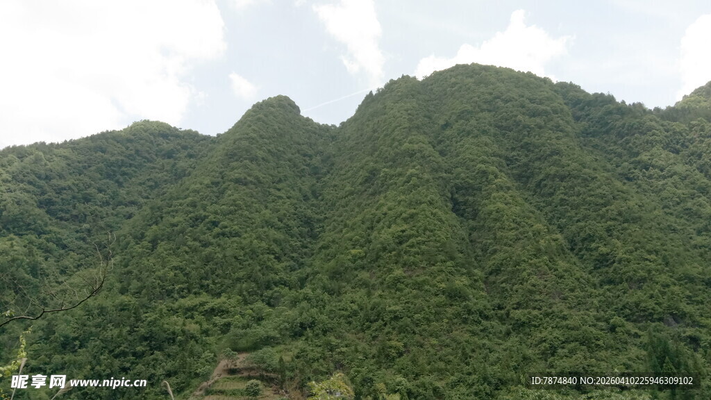 翠绿山峦美景