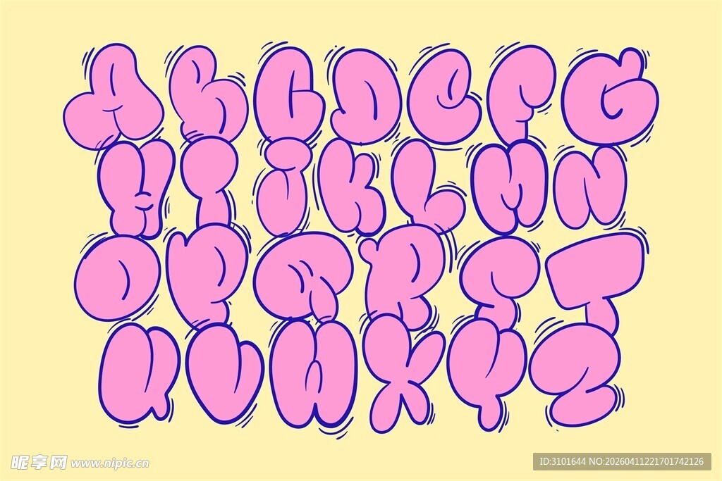 可爱粉红色英文字母