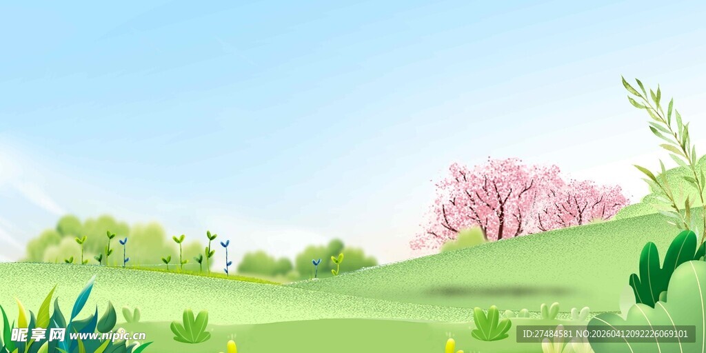 春日田园风光美景