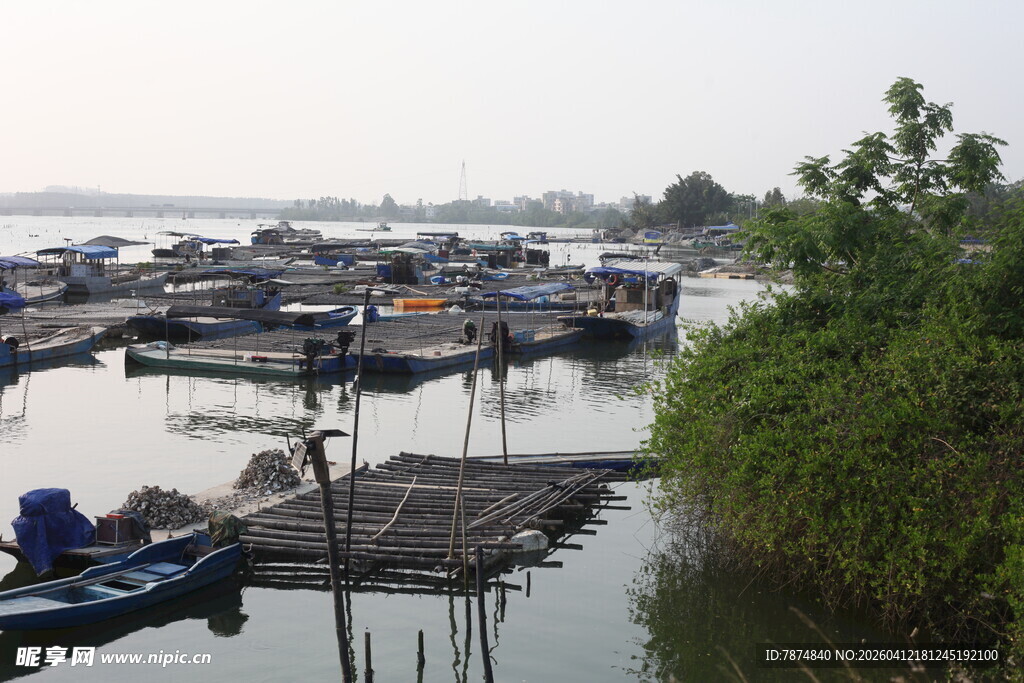 湛江水上渔村景象