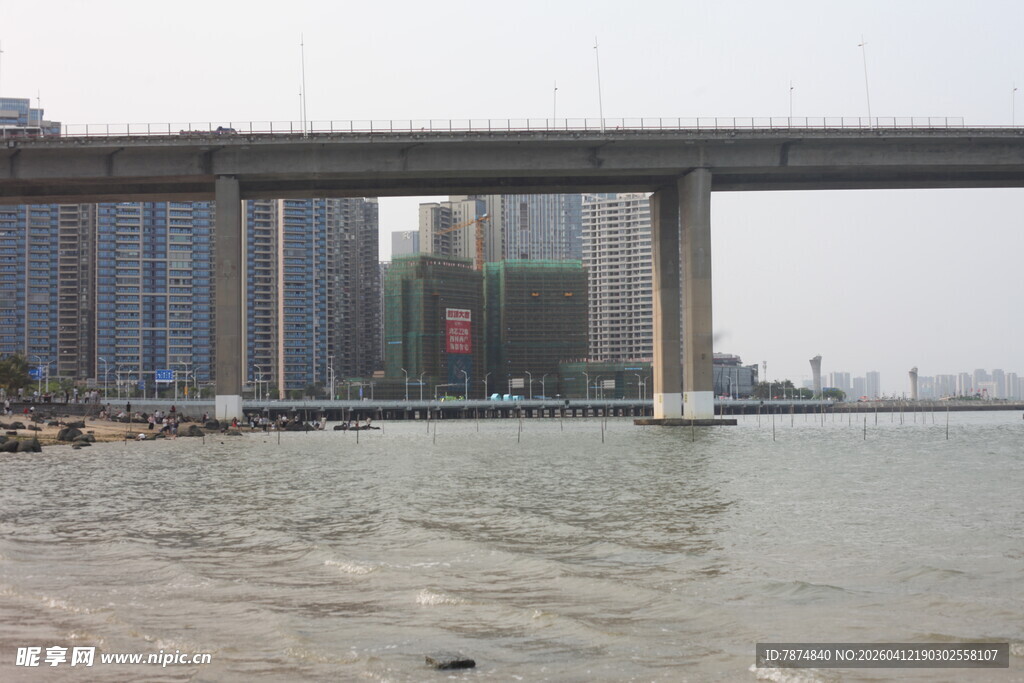 湛江城市桥梁横跨水域景观