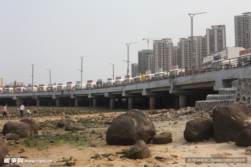 湛江城市桥梁与周边建筑景观