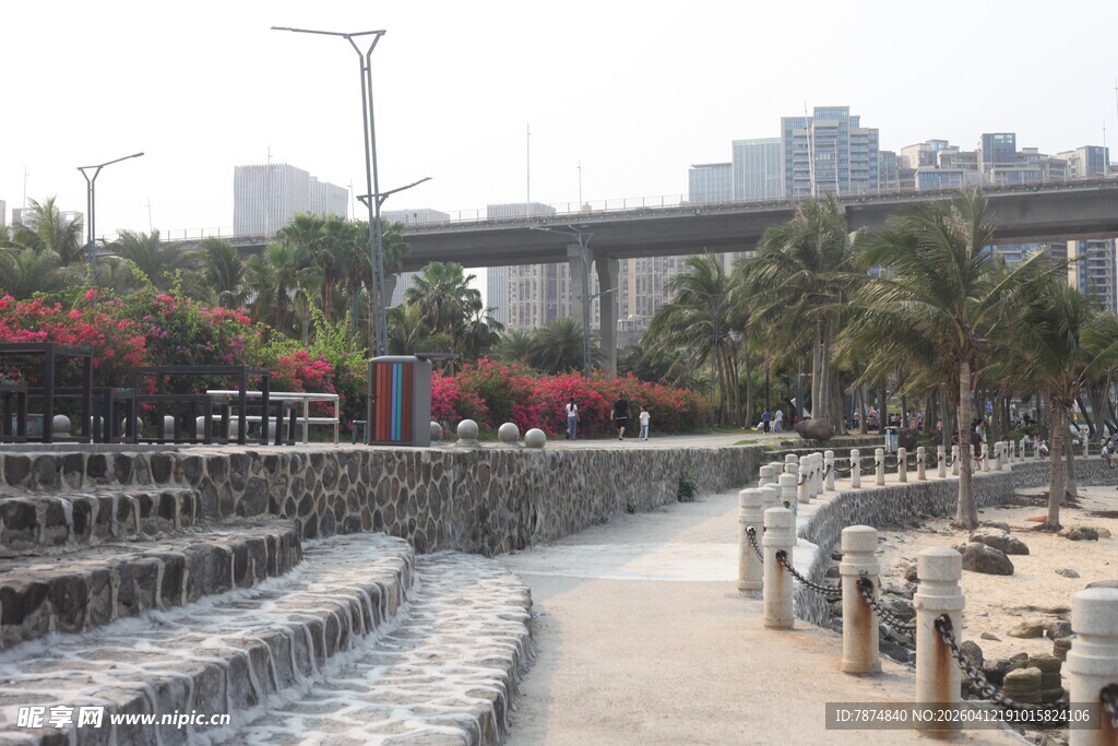 湛江城市河畔景观休闲步道