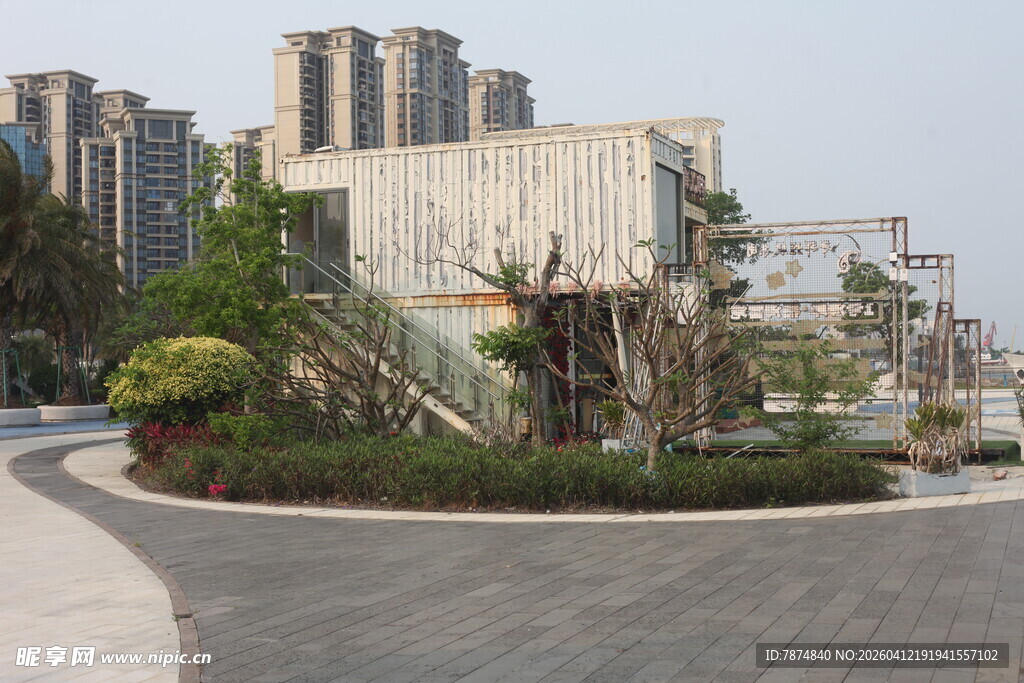 湛江城市景观中的建筑与绿化