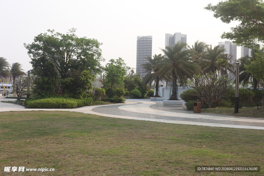 湛江城市公园中的开阔休憩空间