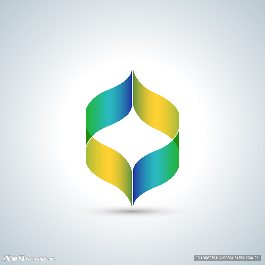 多彩几何形状抽象标志设计