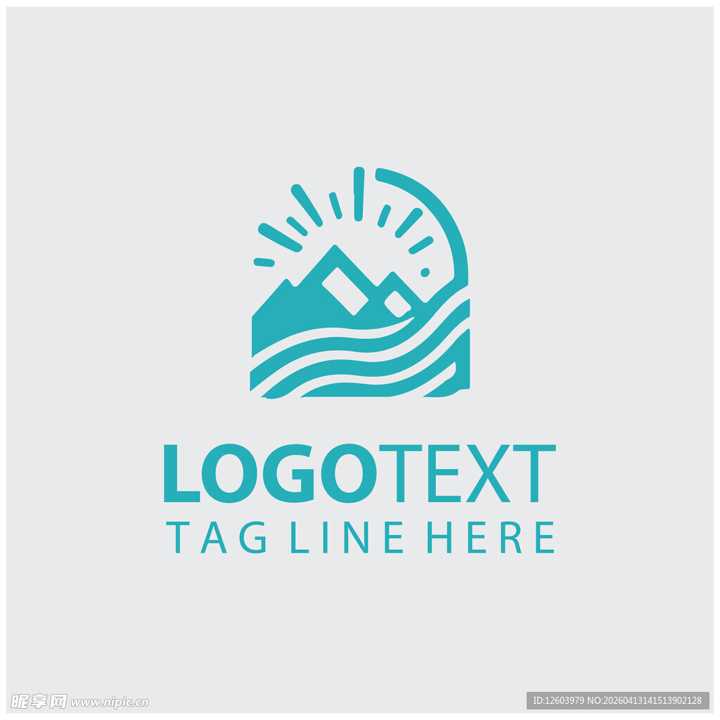 山水主题简约标志设计