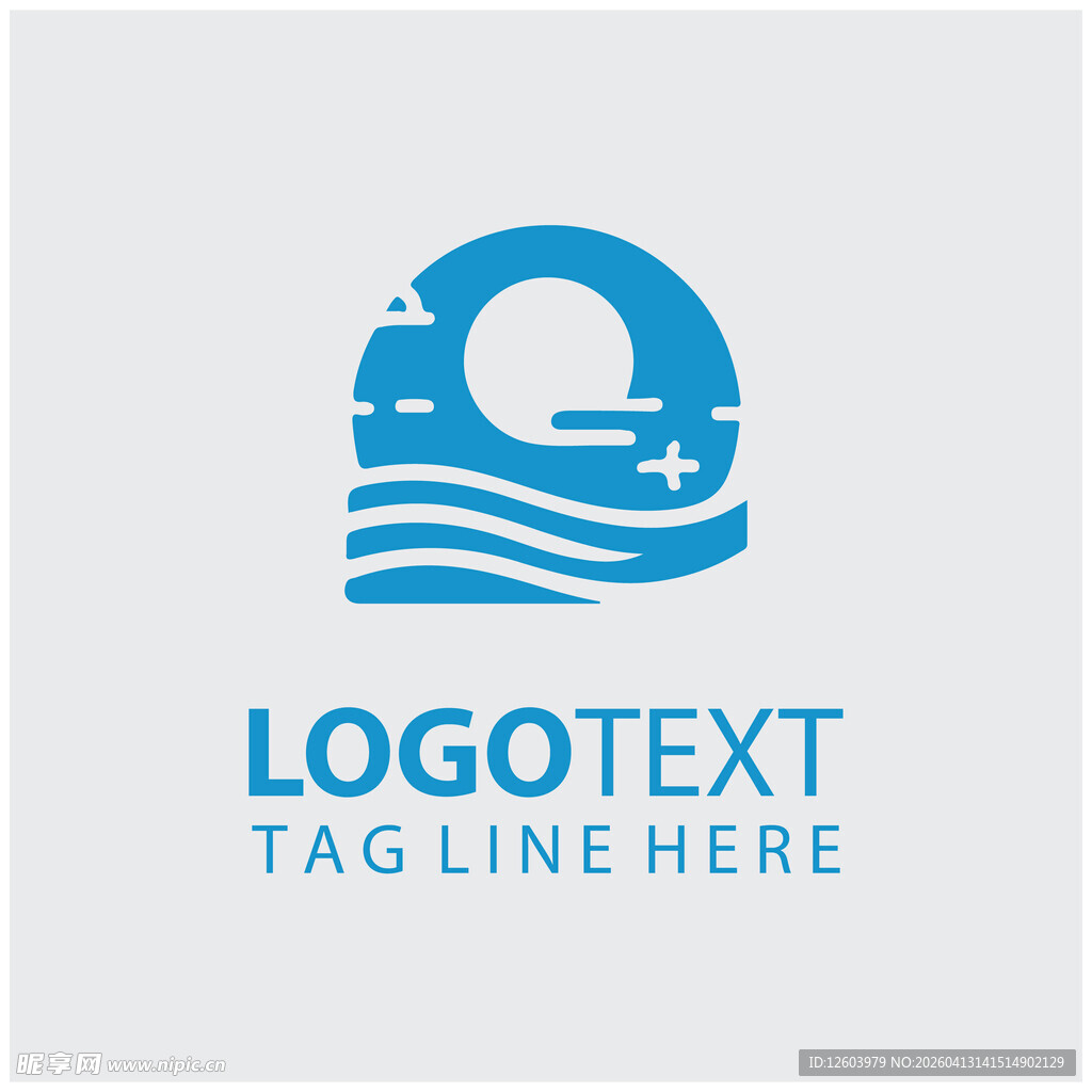 海洋主题简约Logo设计