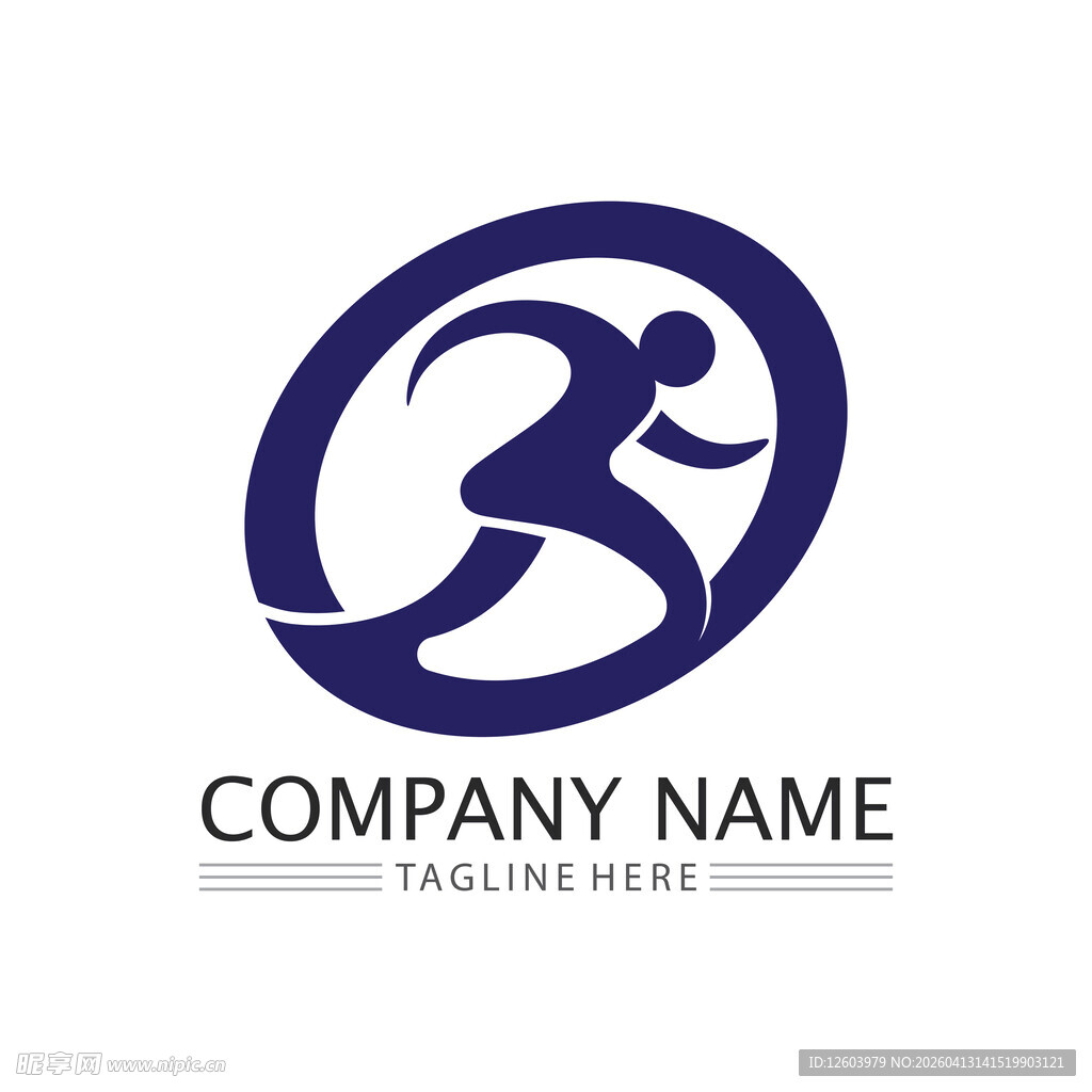 跑步主题公司标志设计