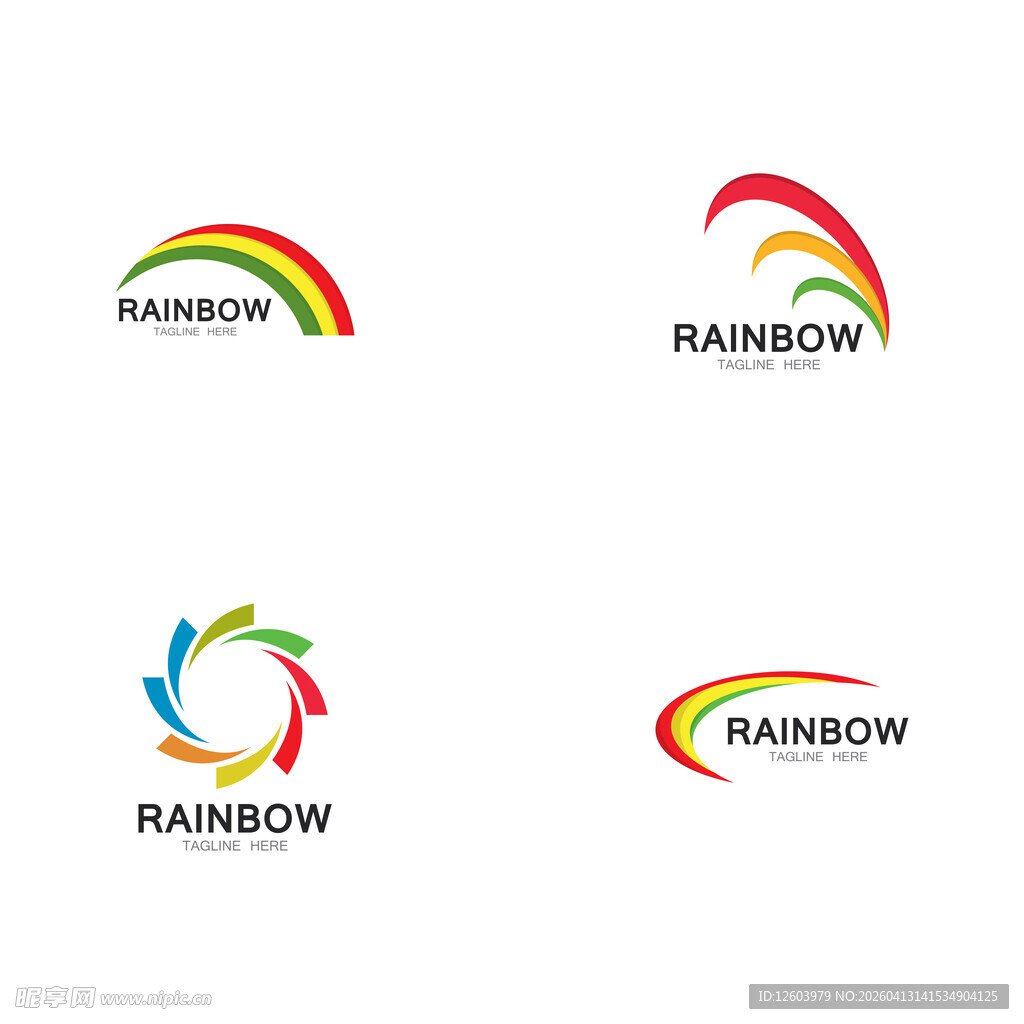 彩虹主题创意标志设计