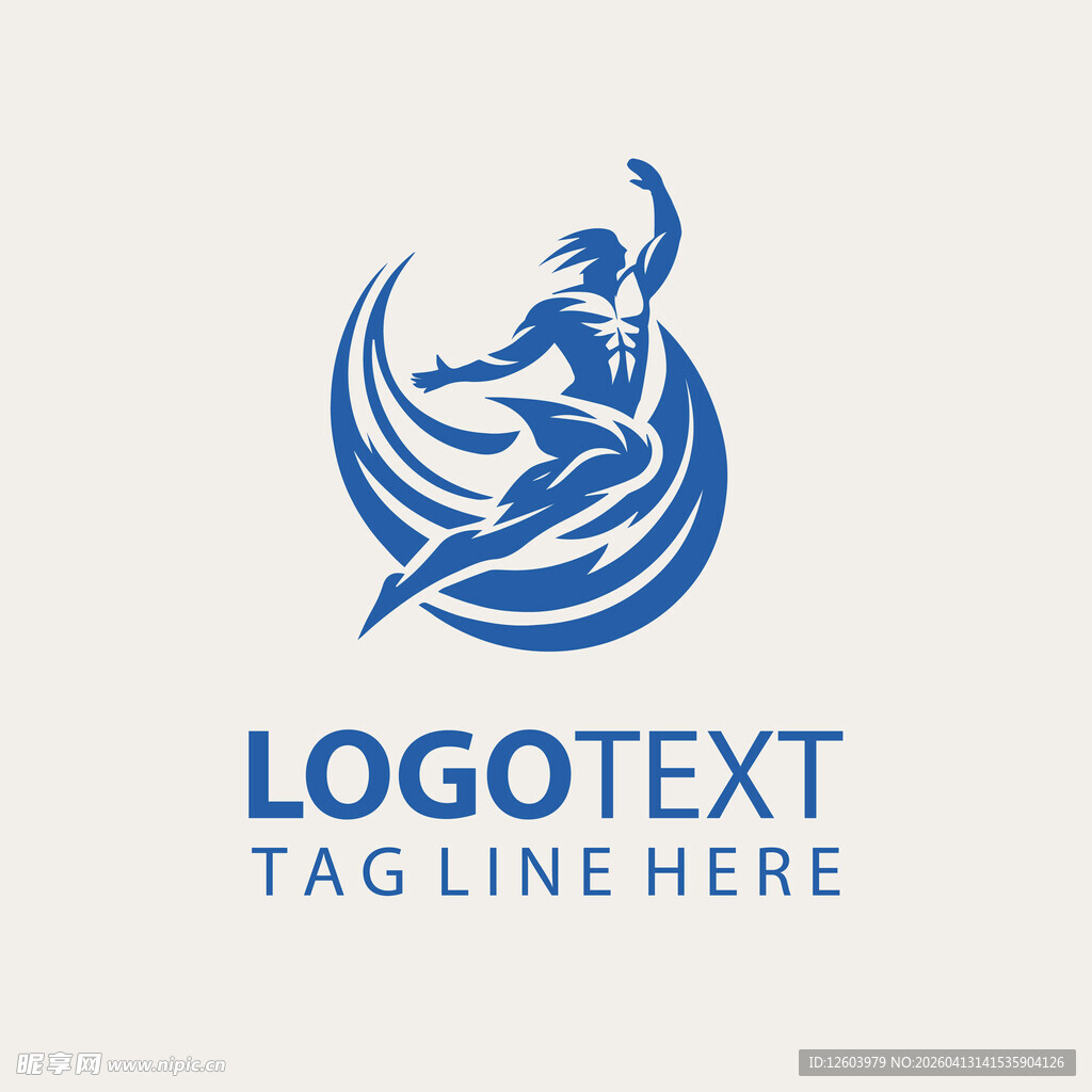 动感人物水波标志设计