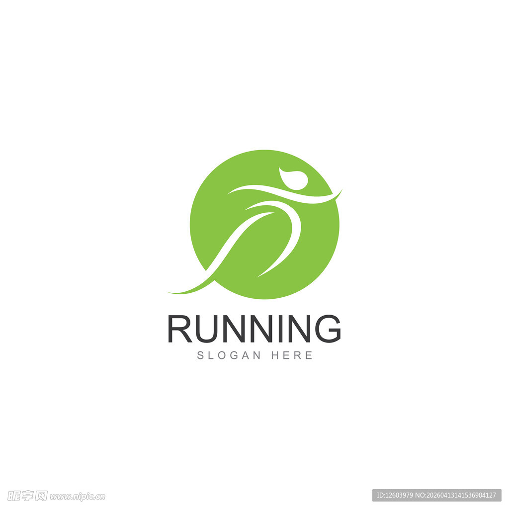 绿色奔跑主题运动标志
