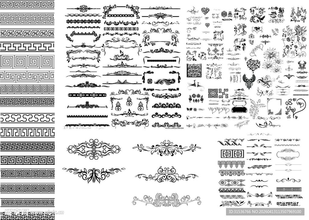 复古装饰元素图案集合