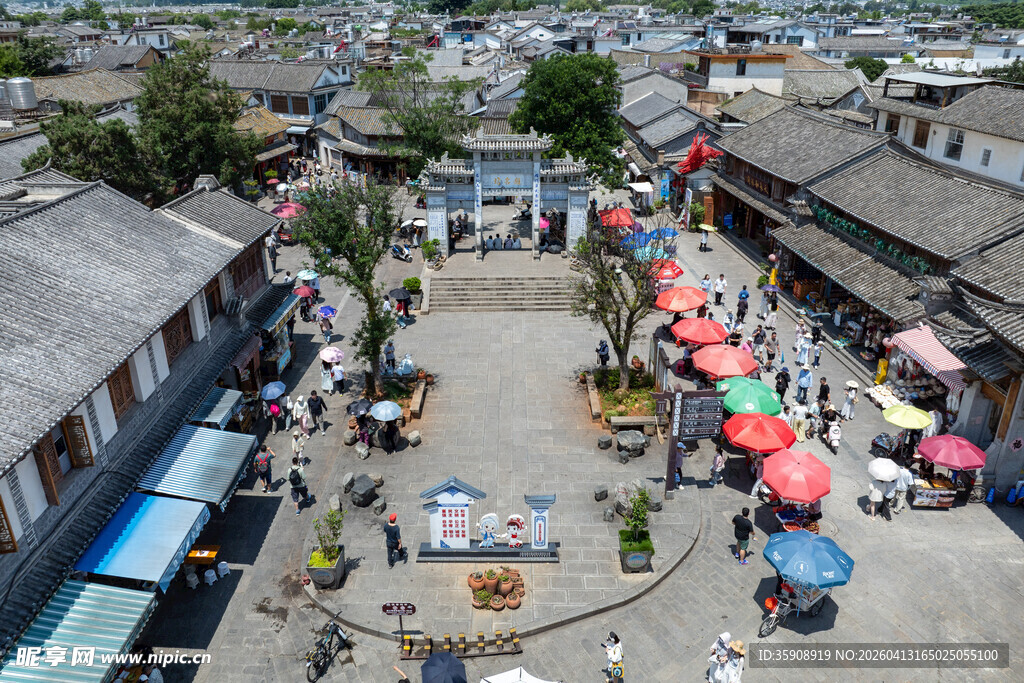 亚洲中国云南大理喜洲古镇风光