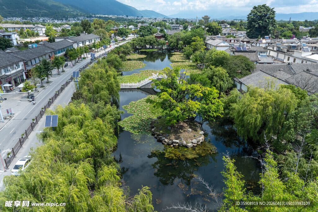 亚洲中国云南大理喜洲古镇风光