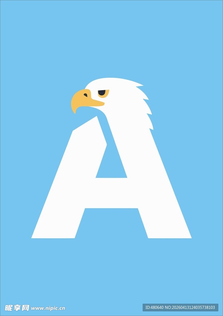 鹰形字母A标志设计