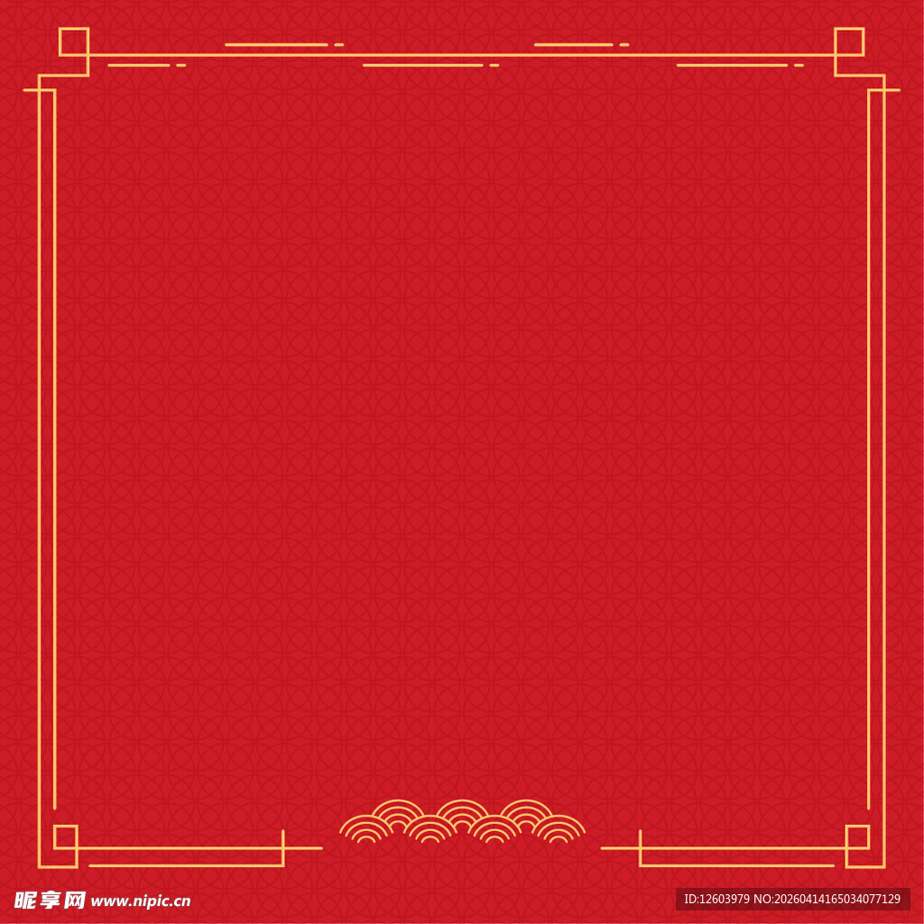 红色中式边框背景图