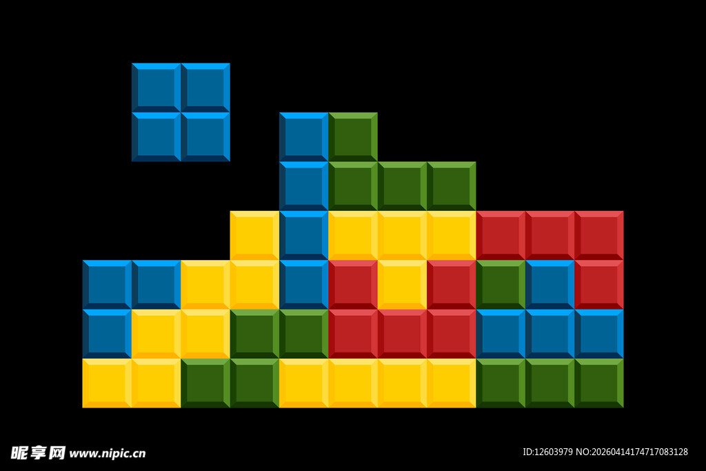 彩色积木拼成的图案