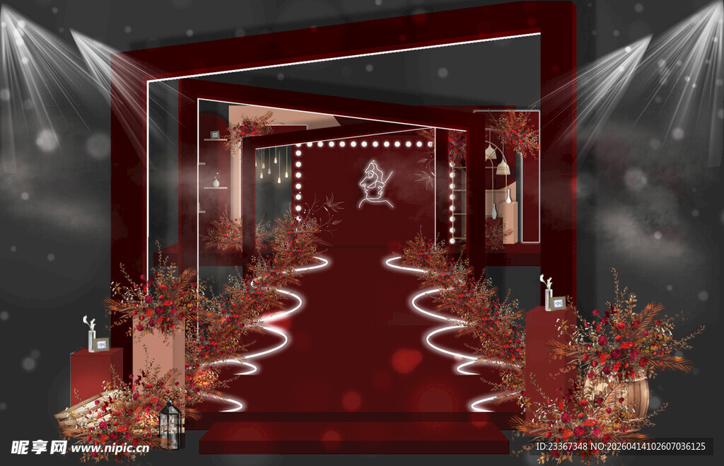 红色浪漫婚礼现场布置