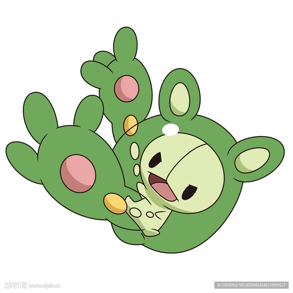 可爱绿色卡通小精灵形象