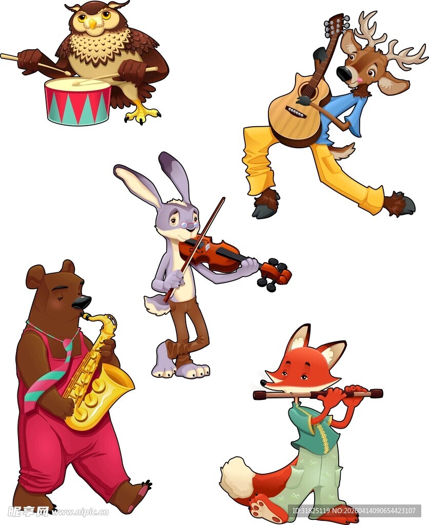 动物乐队演奏欢乐场景