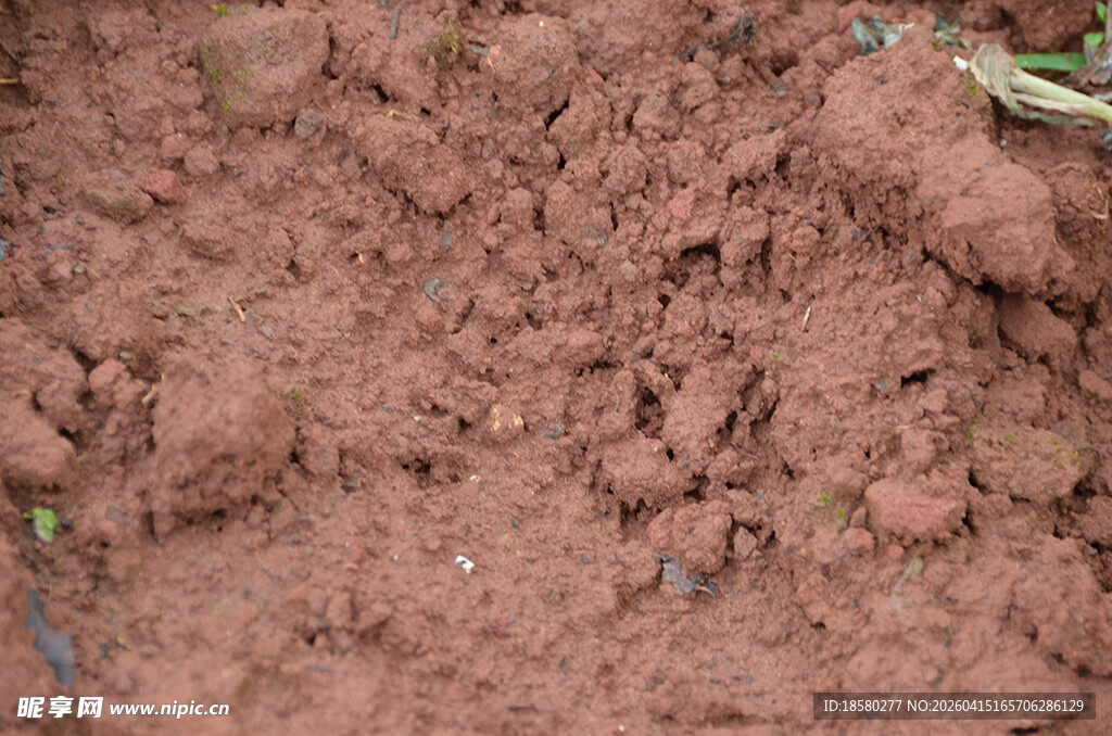 红褐色泥土特写