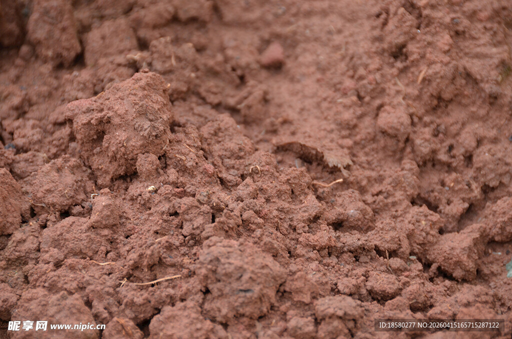 红褐色土壤特写