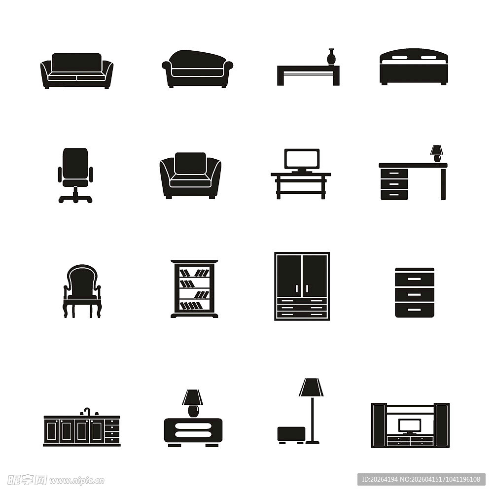 各类家具图标集合