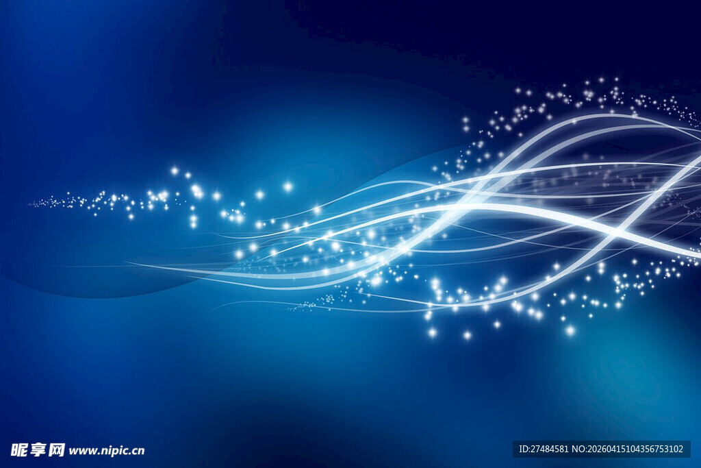 蓝色动感线条梦幻背景图