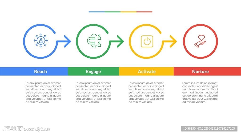 彩色环形步骤流程图