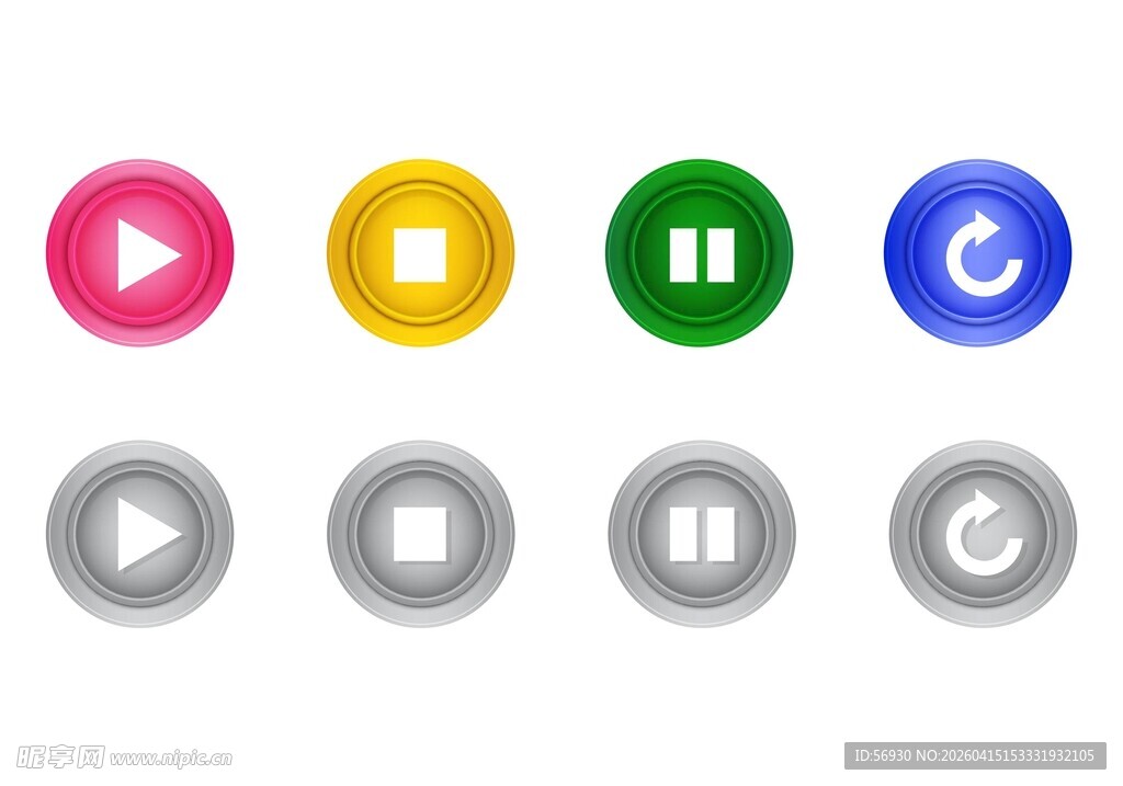 多彩生动多媒体播放按钮